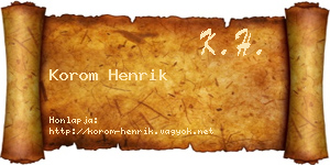 Korom Henrik névjegykártya
